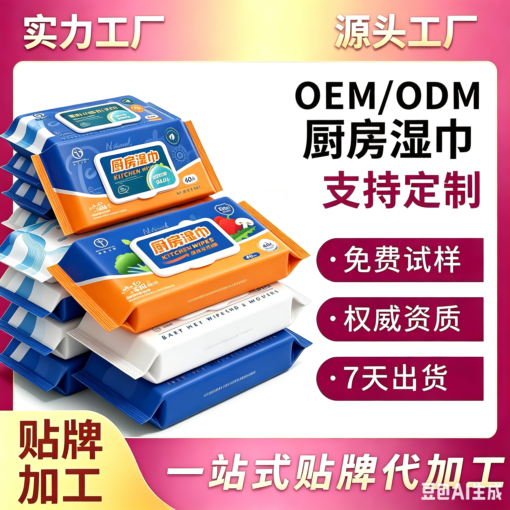 厨房湿巾40片(270*200) 起订量10000包