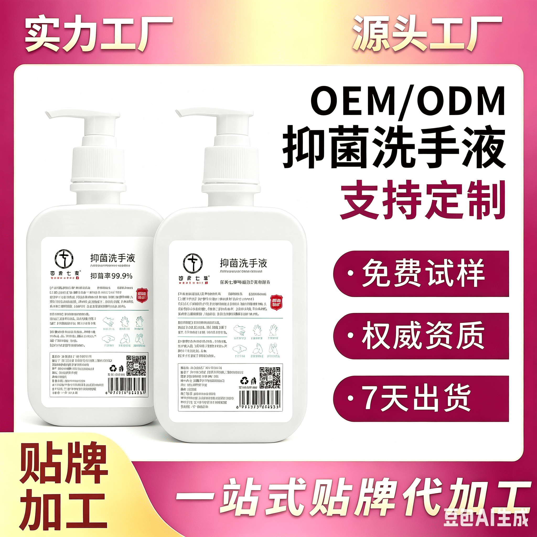 抑菌洗手液 起订量6000瓶