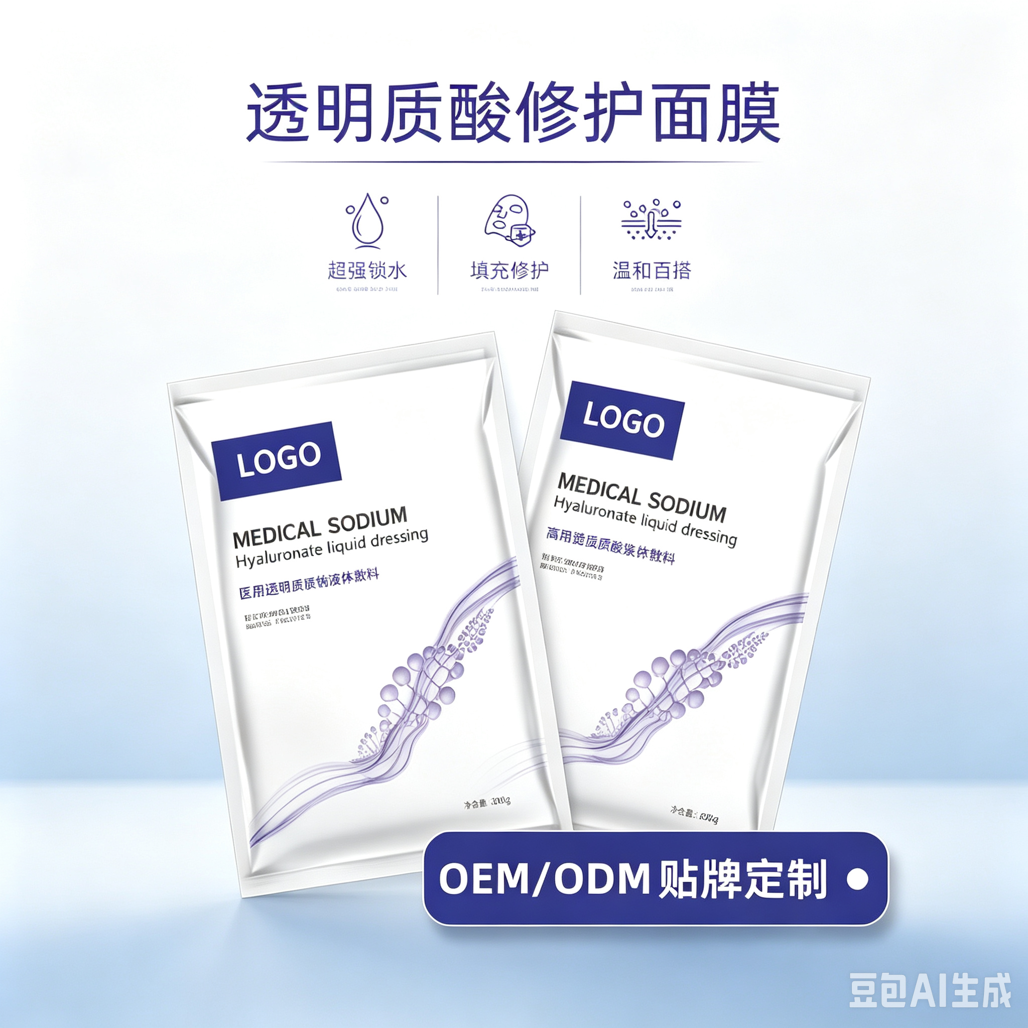 透明质酸维护面膜 起订量5000片