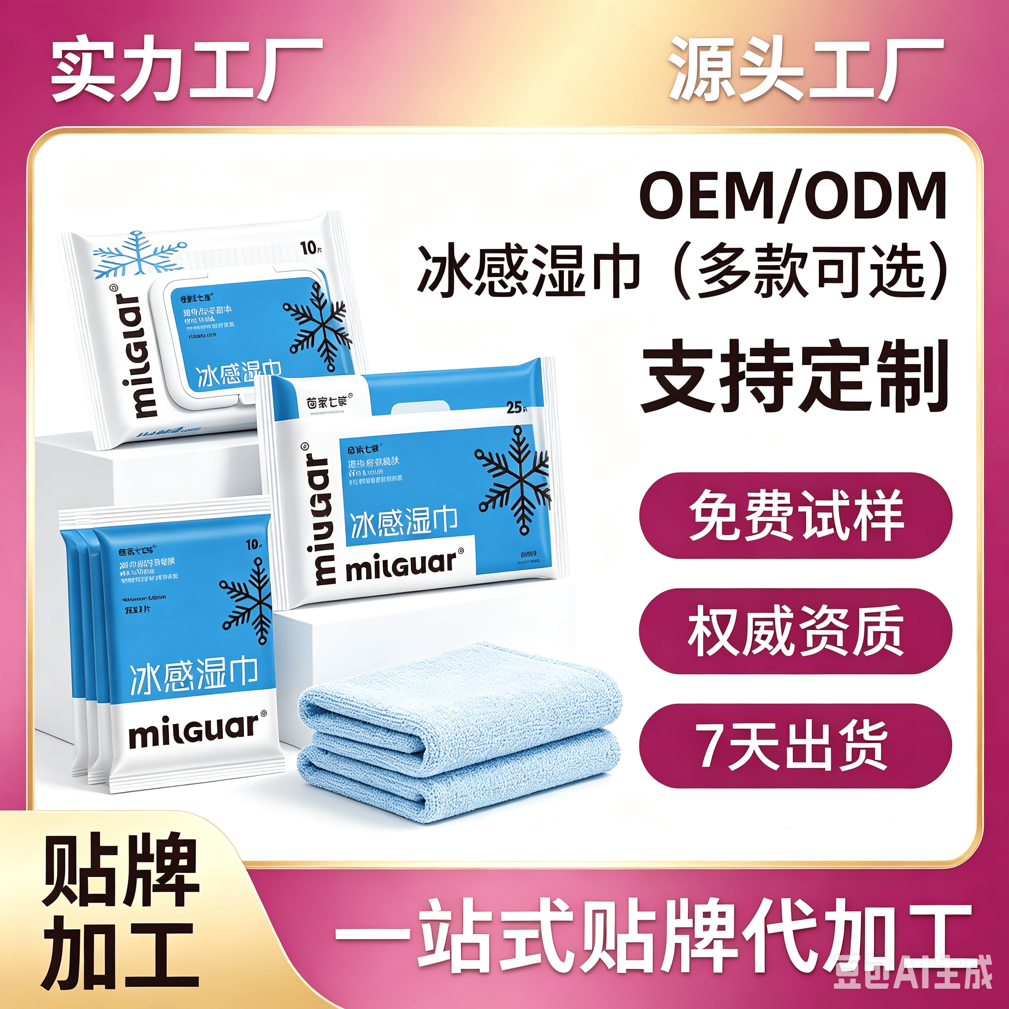 苗家七草湿巾 起订量65000包